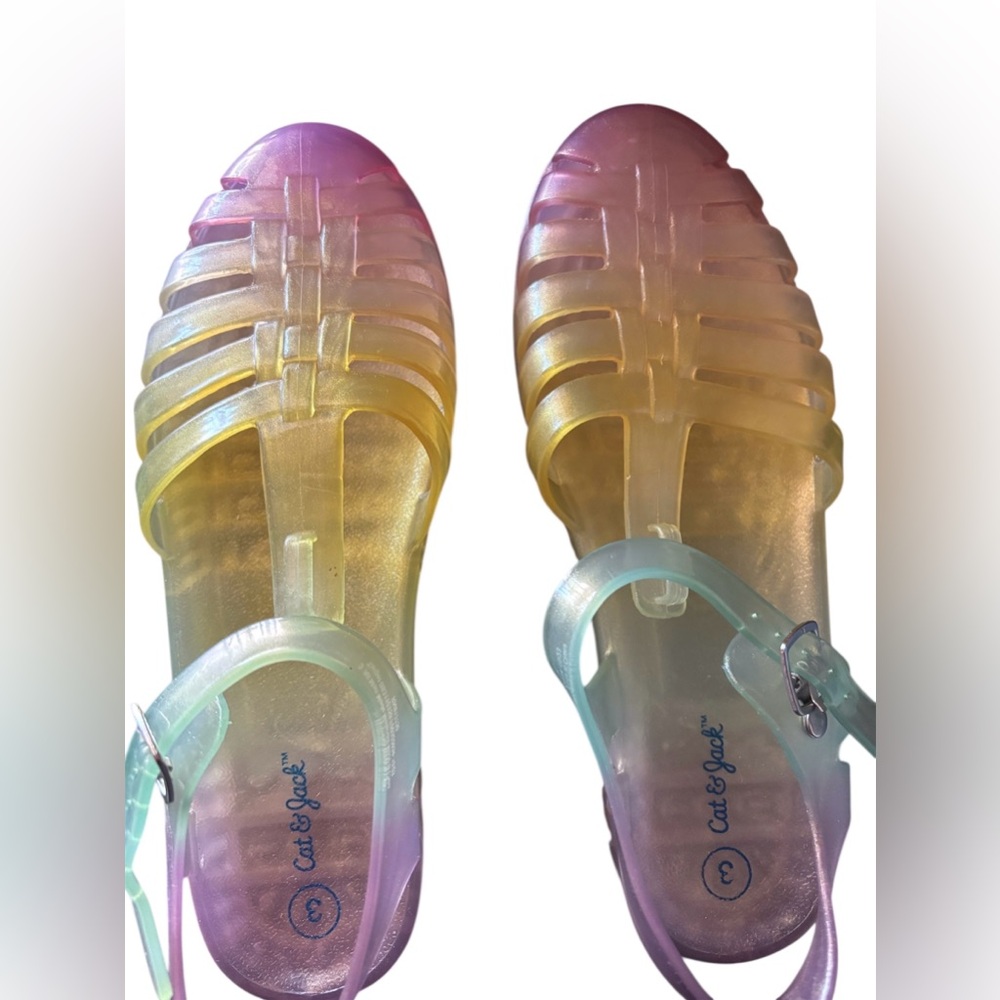 Cat & Jack Pink and Yellow Jelly Sandals